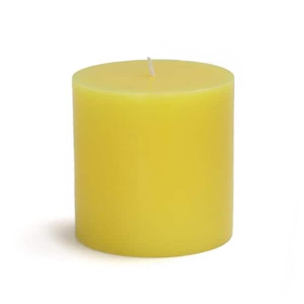 Zest Candle CPZ-074-12 3 x 3 in. Yellow Pillar Candles -12pcs-Case- Bulk CPZ-074_12 - main